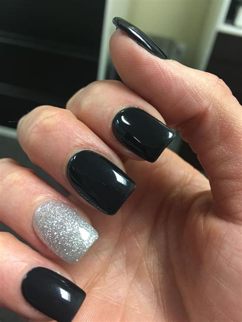 acrylic nail designs black and silver|More.